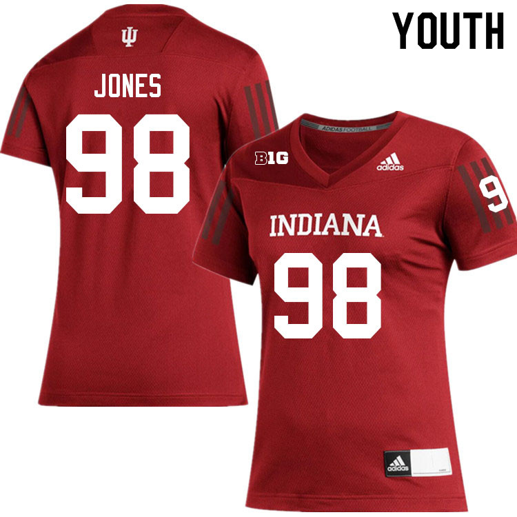 Youth #98 Cooper Jones Layne Indiana Hoosiers College Football Jerseys Sale-Crimson